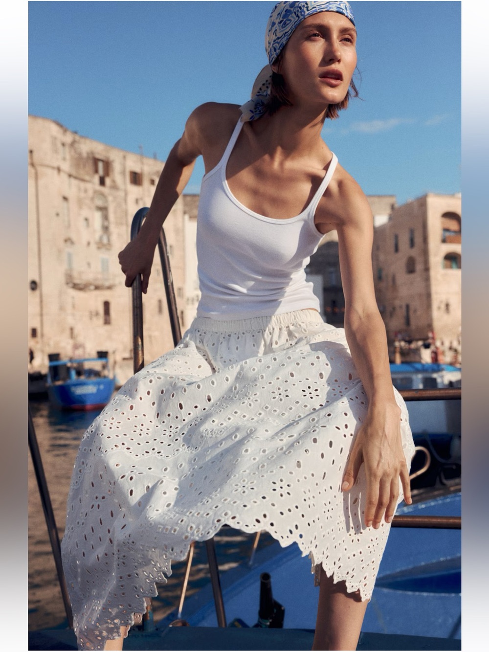 New H&M Embroidered Eyelet Midi Skirt - Picture 2 of 5